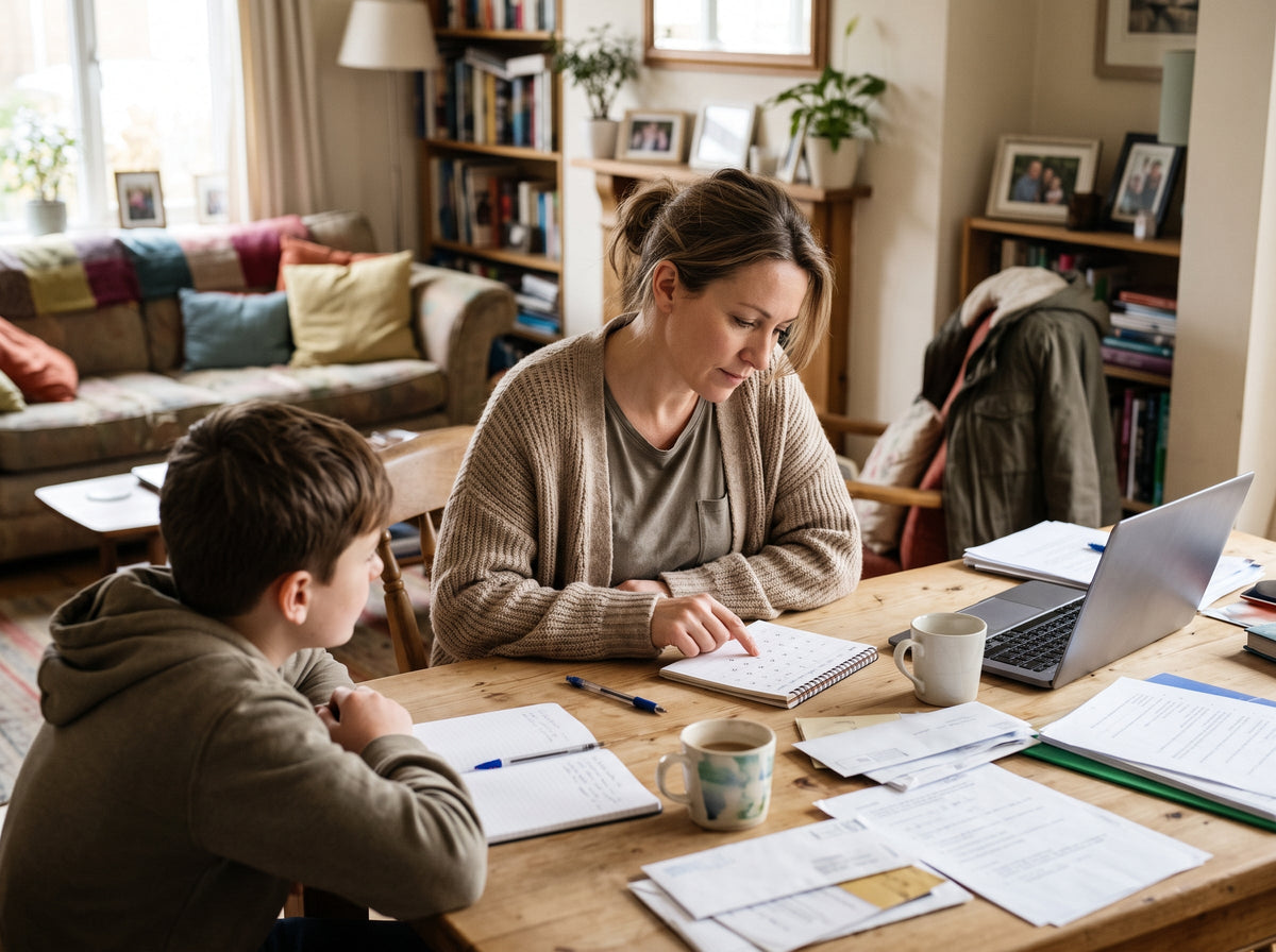 Mother taking a short pause before answering a family request